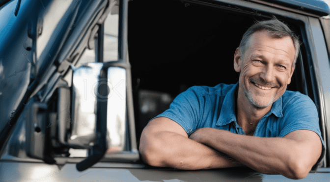 german-43-years-old-truck-driver-sitting-in-a-grey-truck-smiling-72596481